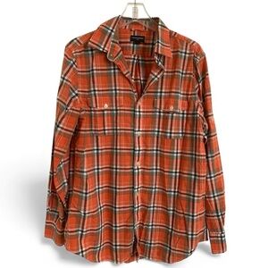 Banana Republic Multicolor Plaid Button-Down Shirt size large career